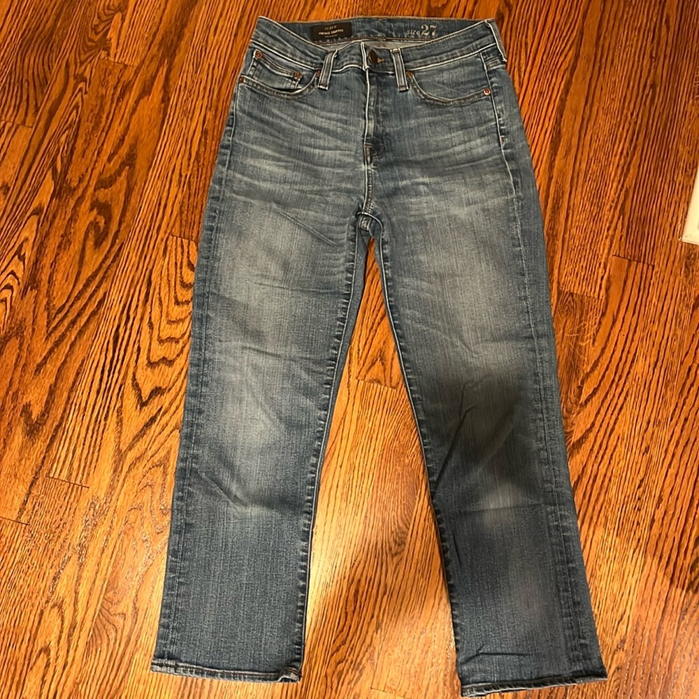 J.Crew Vintage Straight Cropped 25” inseam Blue Jeans Women's Sz 27